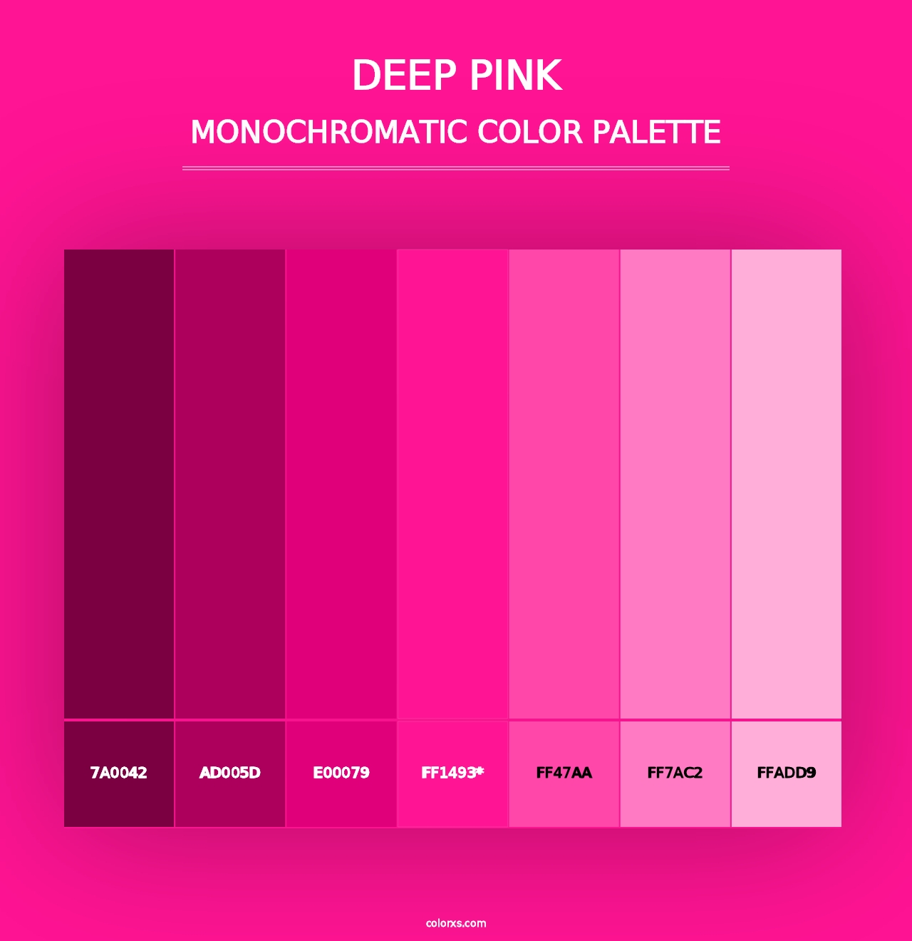 Deep Pink - Monochromatic Color Palette