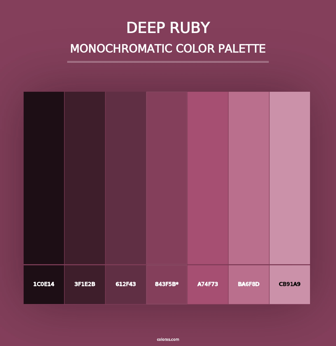 Deep Ruby - Monochromatic Color Palette