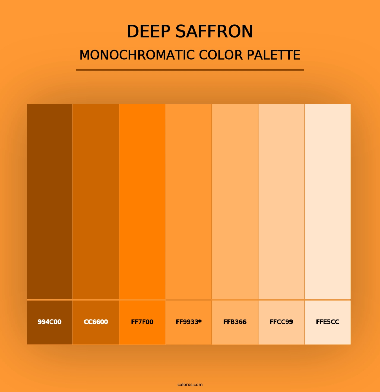 Deep Saffron - Monochromatic Color Palette