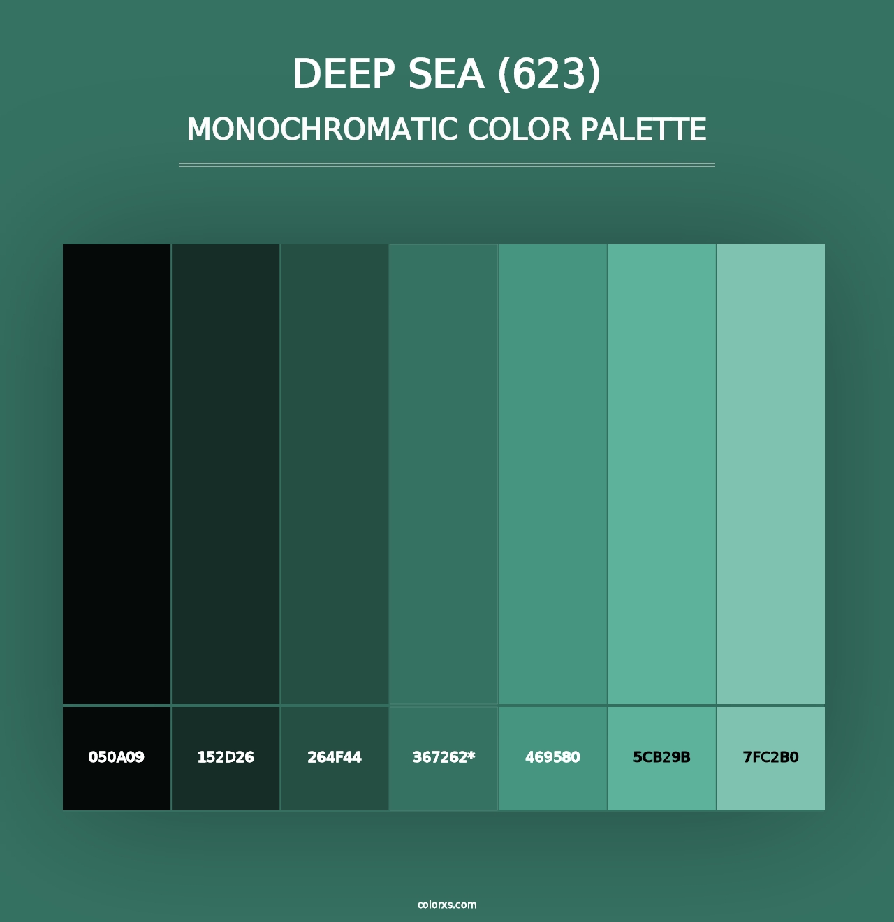 Deep Sea (623) - Monochromatic Color Palette