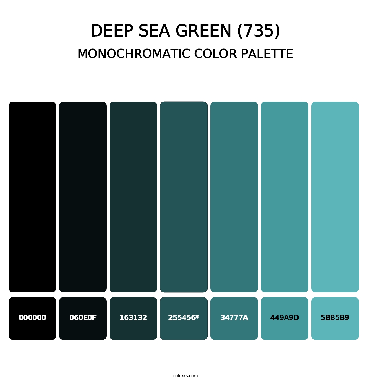 Deep Sea Green (735) - Monochromatic Color Palette