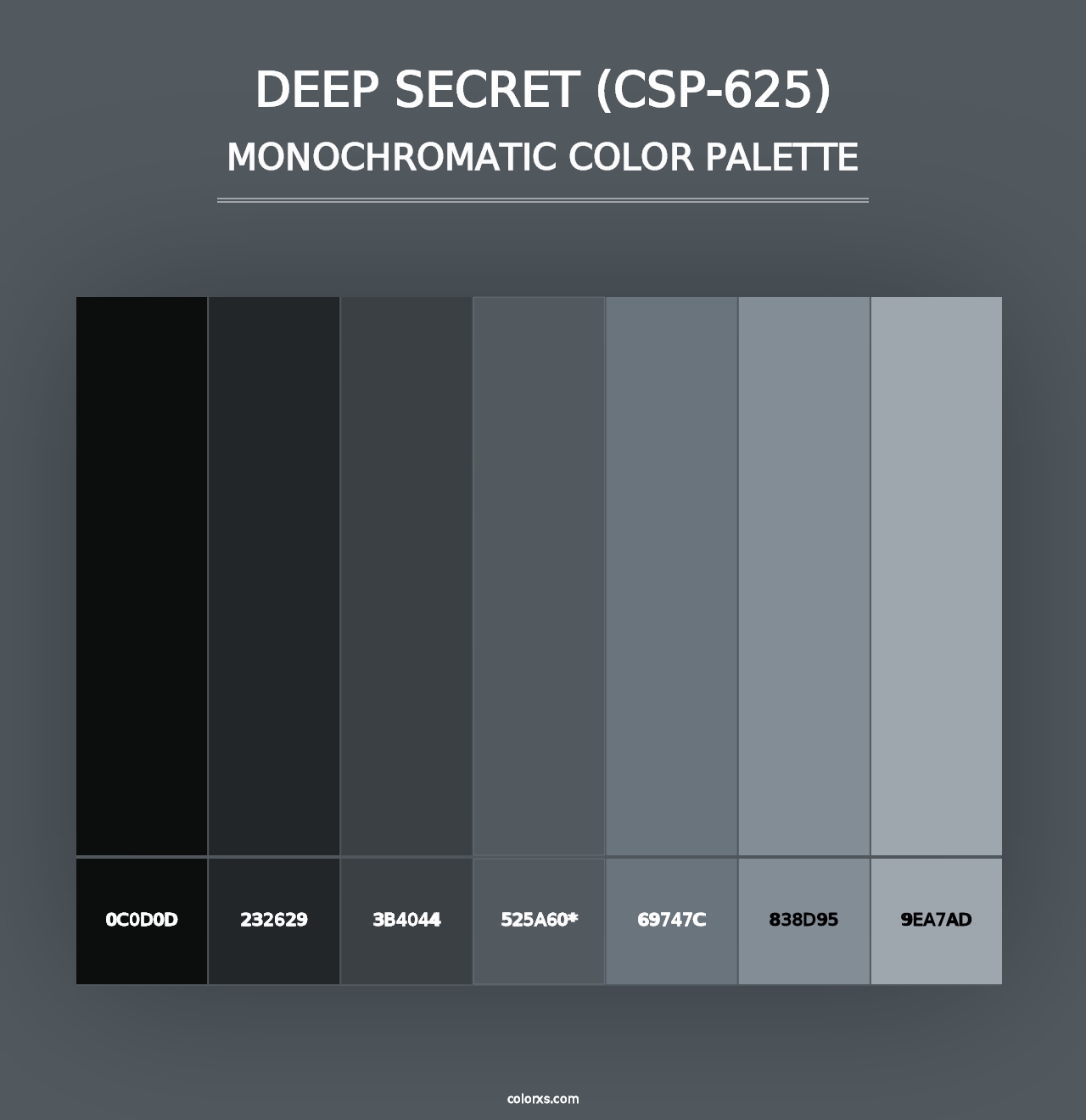 Deep Secret (CSP-625) - Monochromatic Color Palette