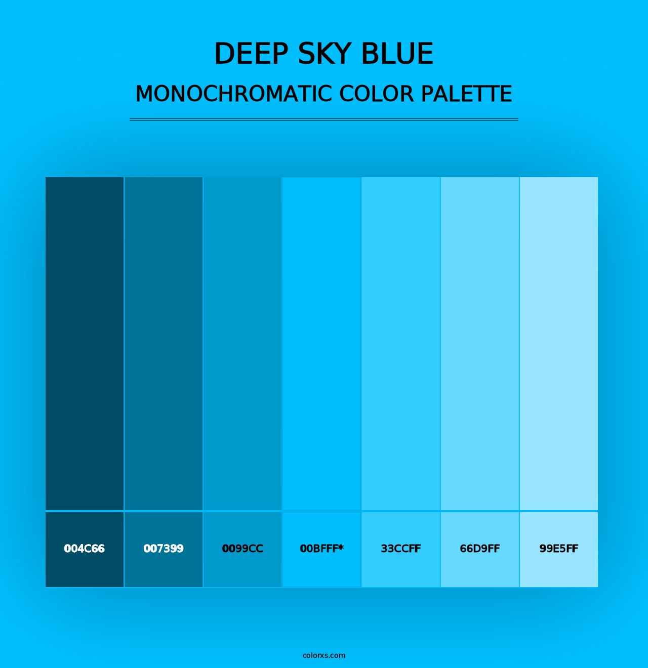 Deep Sky Blue - Monochromatic Color Palette