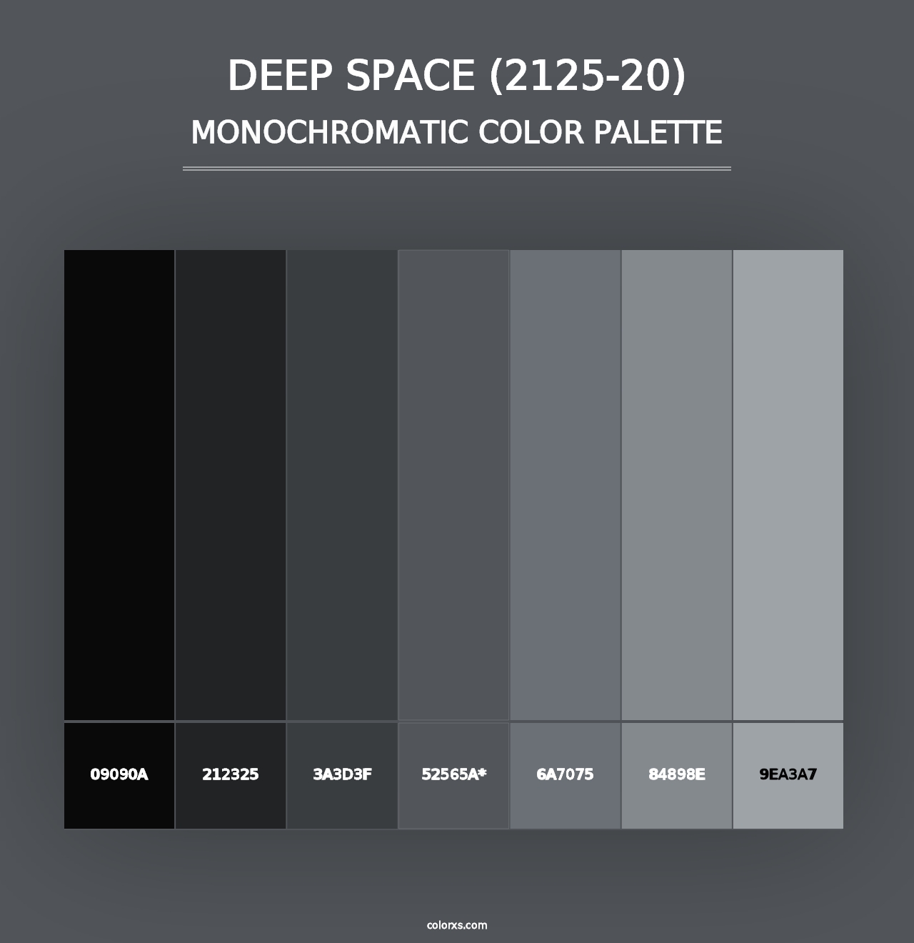 Deep Space (2125-20) - Monochromatic Color Palette