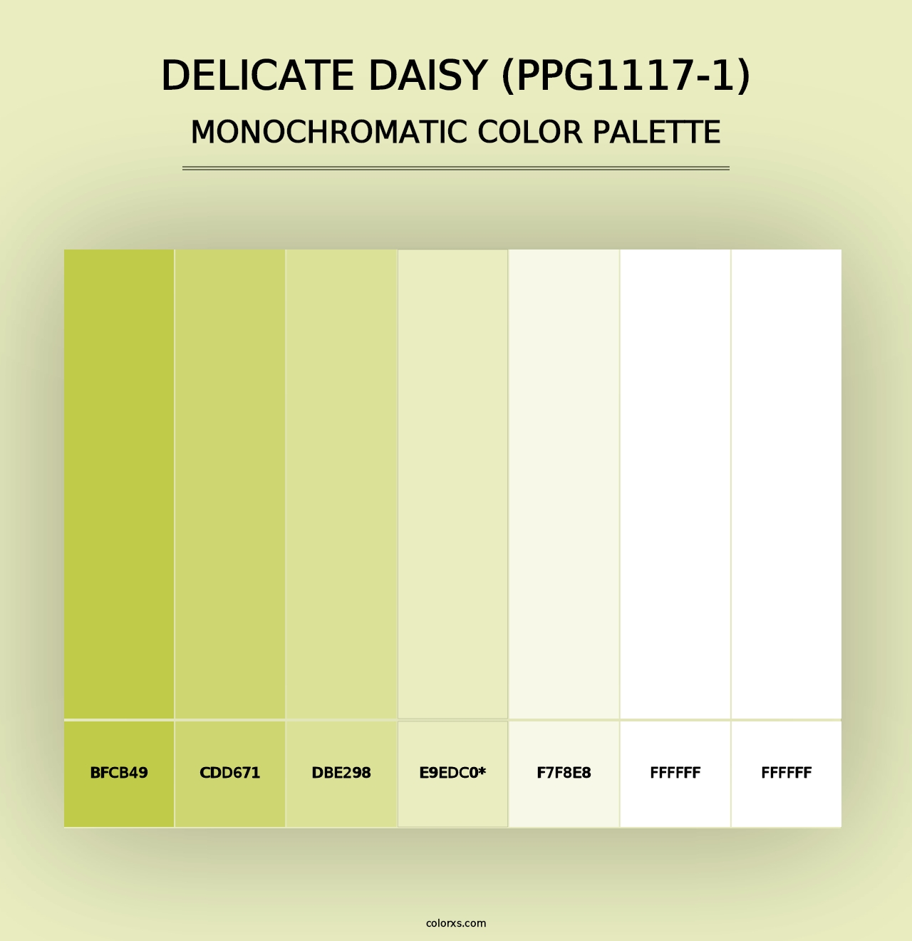 Delicate Daisy (PPG1117-1) - Monochromatic Color Palette