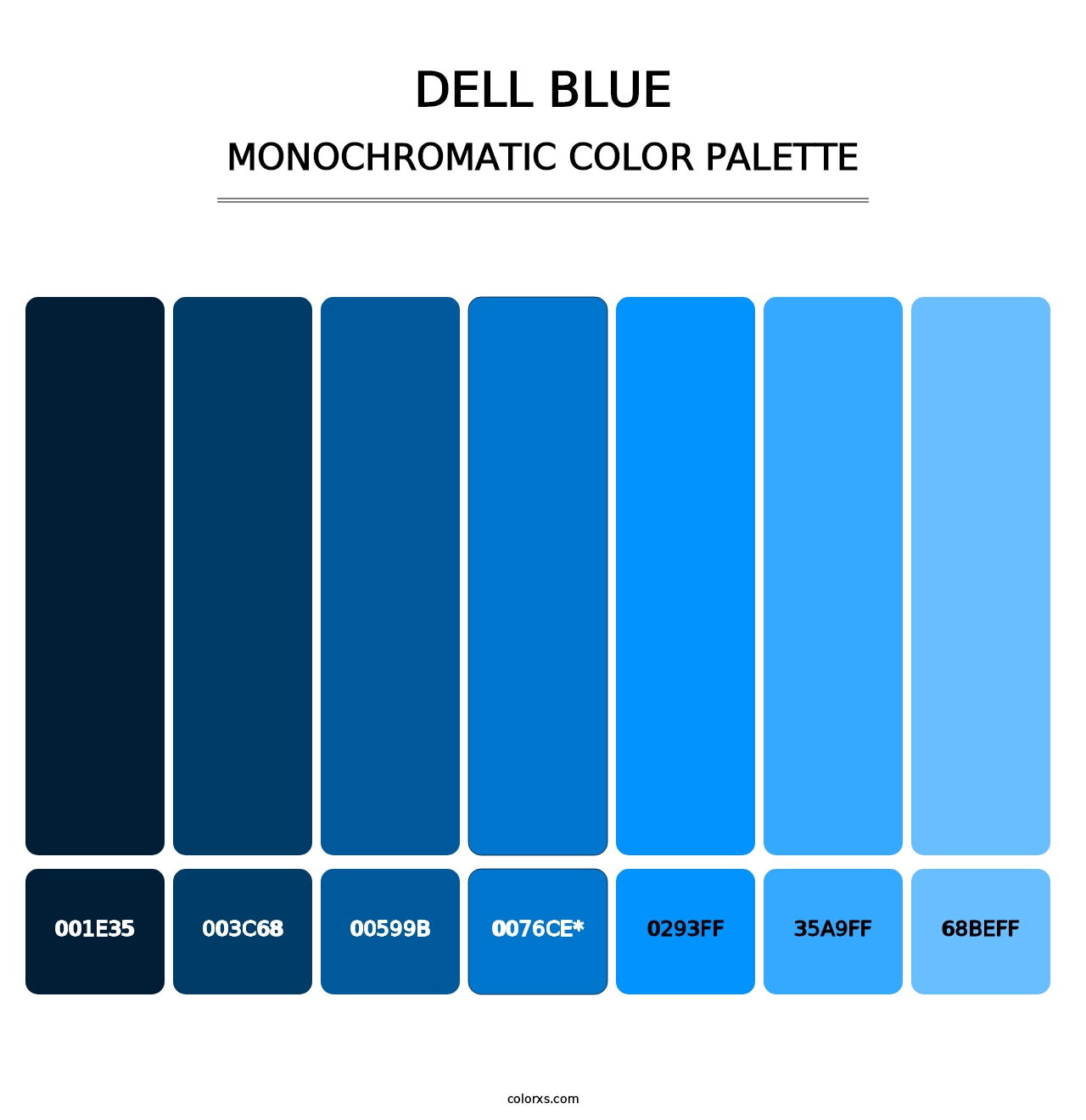 Dell Blue - Monochromatic Color Palette