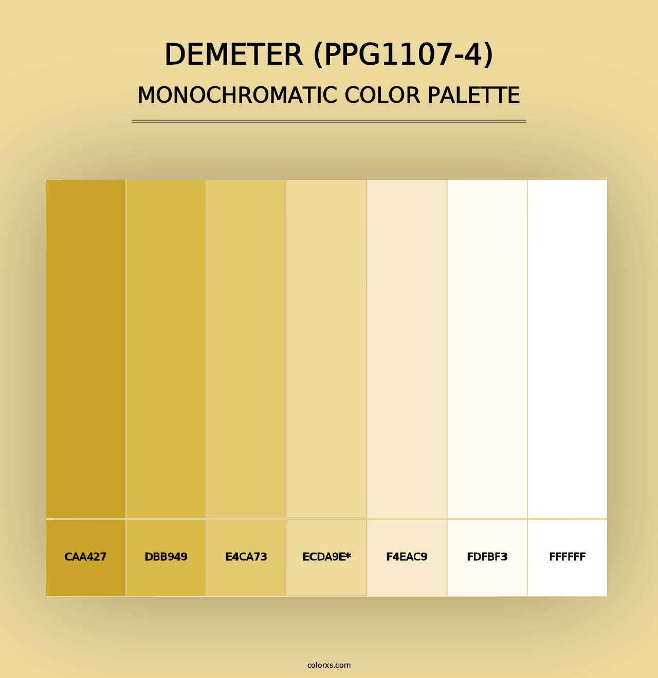 Demeter (PPG1107-4) - Monochromatic Color Palette