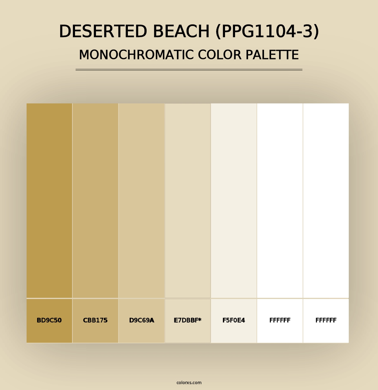 Deserted Beach (PPG1104-3) - Monochromatic Color Palette