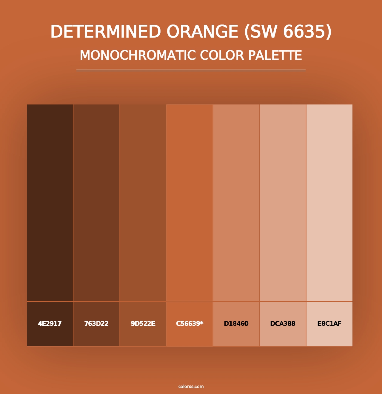 Determined Orange (SW 6635) - Monochromatic Color Palette