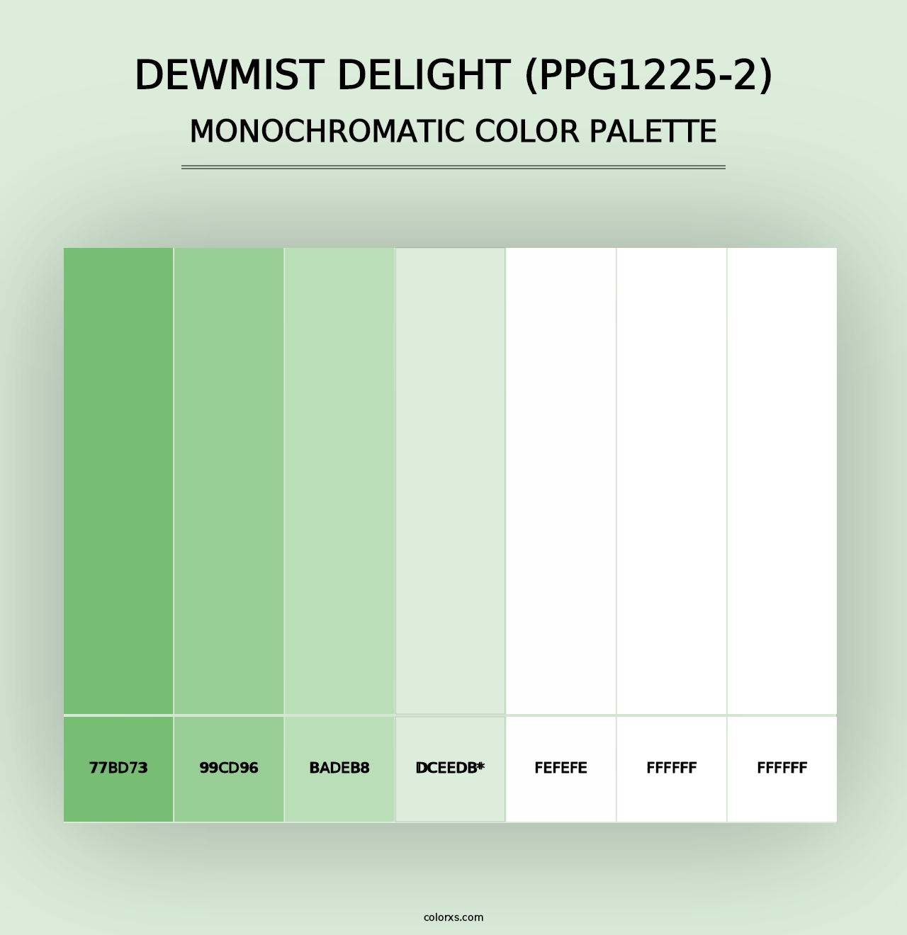 Dewmist Delight (PPG1225-2) - Monochromatic Color Palette