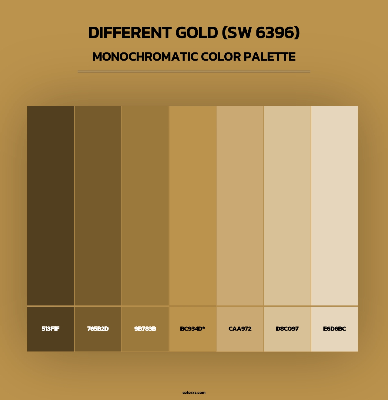 Different Gold (SW 6396) - Monochromatic Color Palette