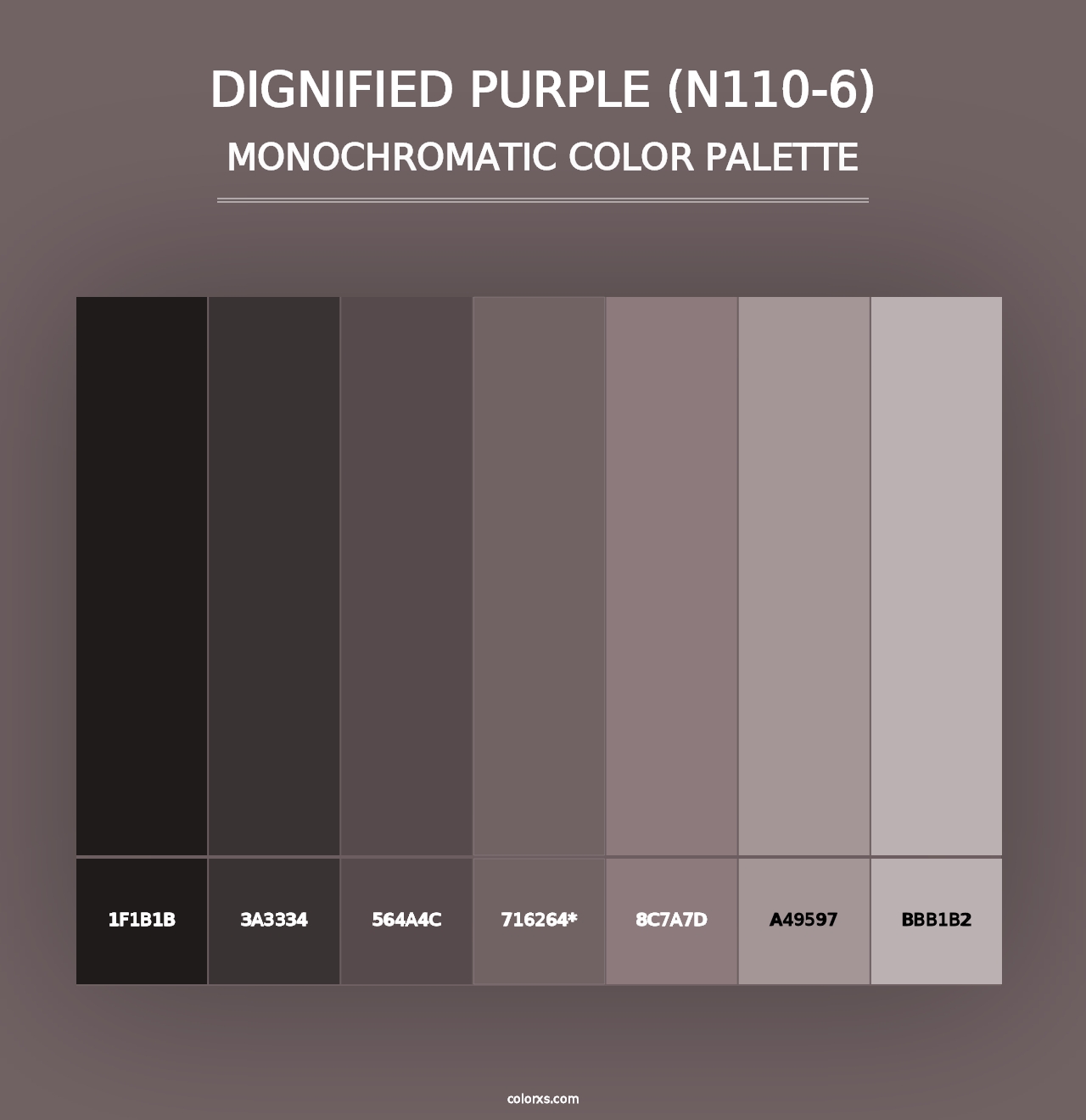 Dignified Purple (N110-6) - Monochromatic Color Palette