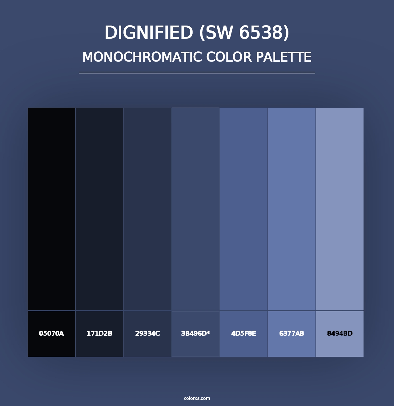 Dignified (SW 6538) - Monochromatic Color Palette