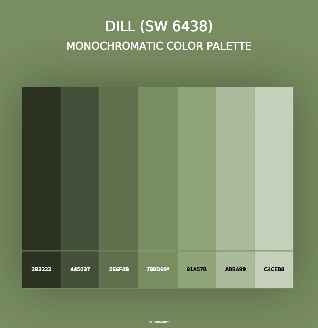 Dill (SW 6438) - Monochromatic Color Palette