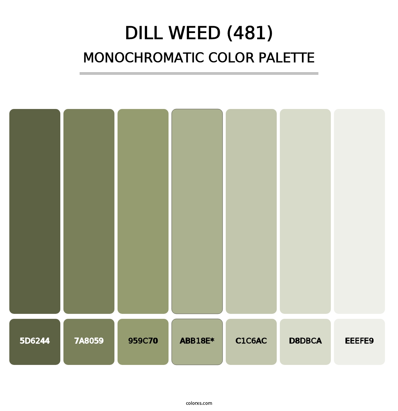 Dill Weed (481) - Monochromatic Color Palette