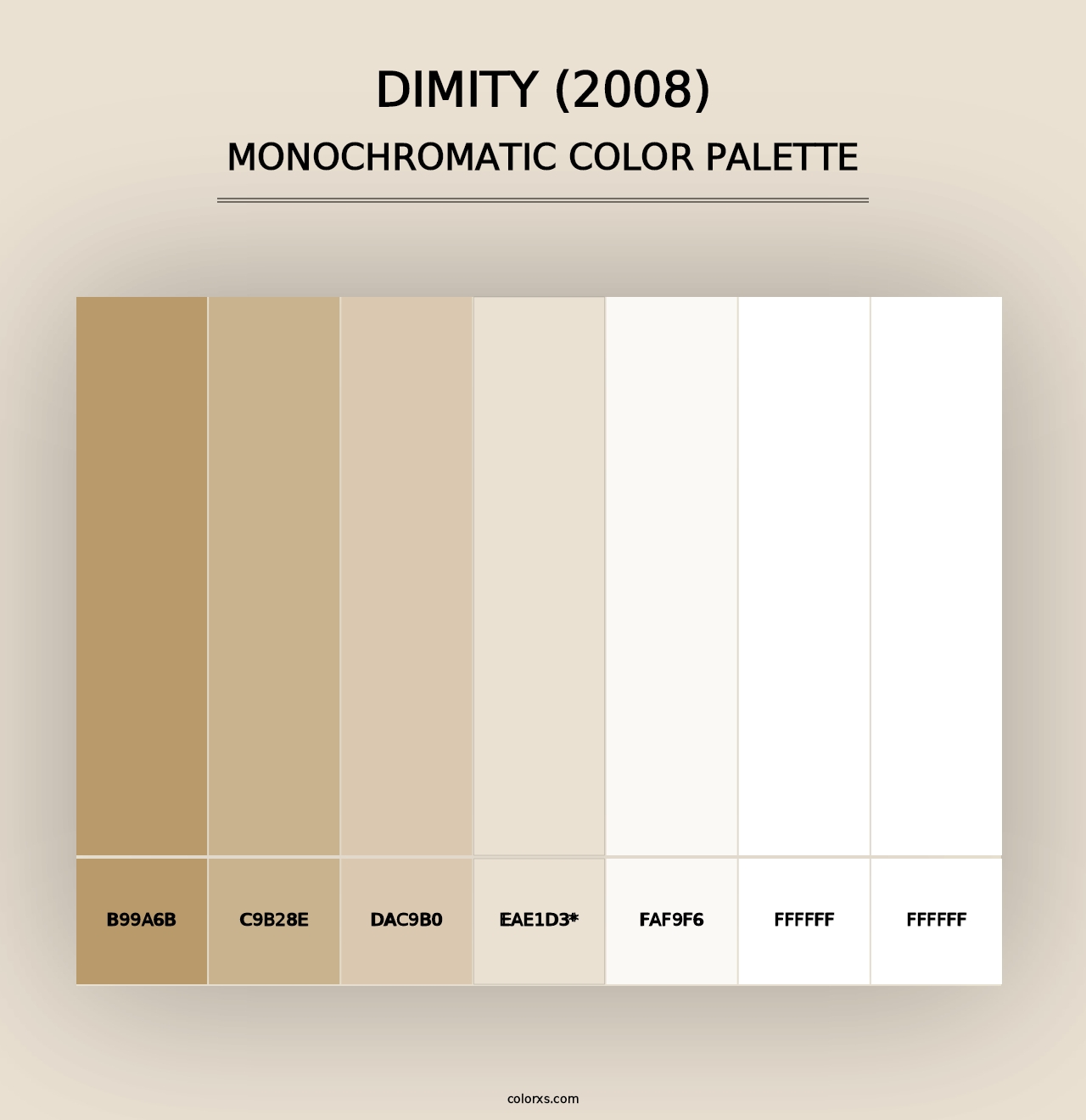 Dimity (2008) - Monochromatic Color Palette