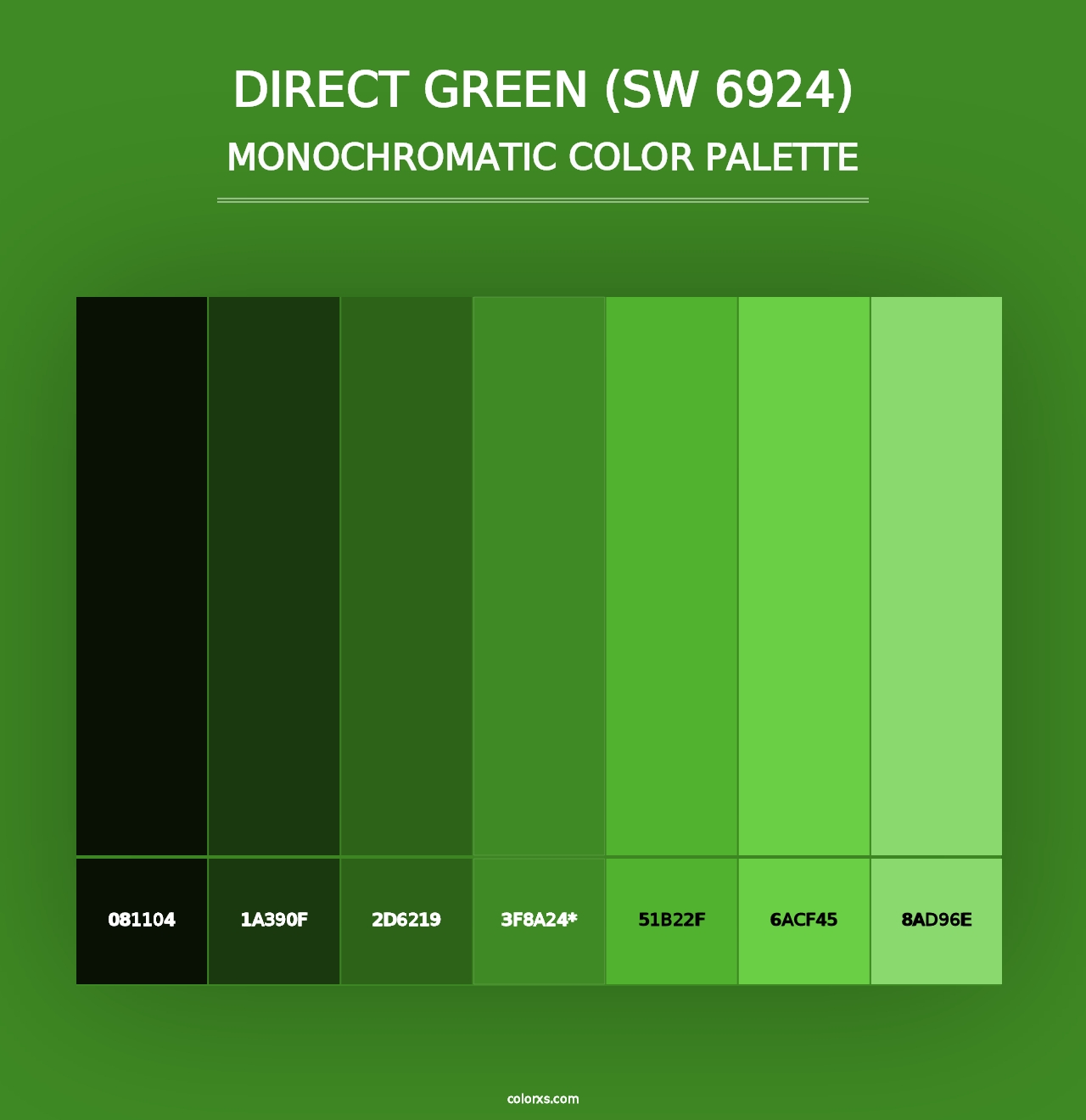 Direct Green (SW 6924) - Monochromatic Color Palette