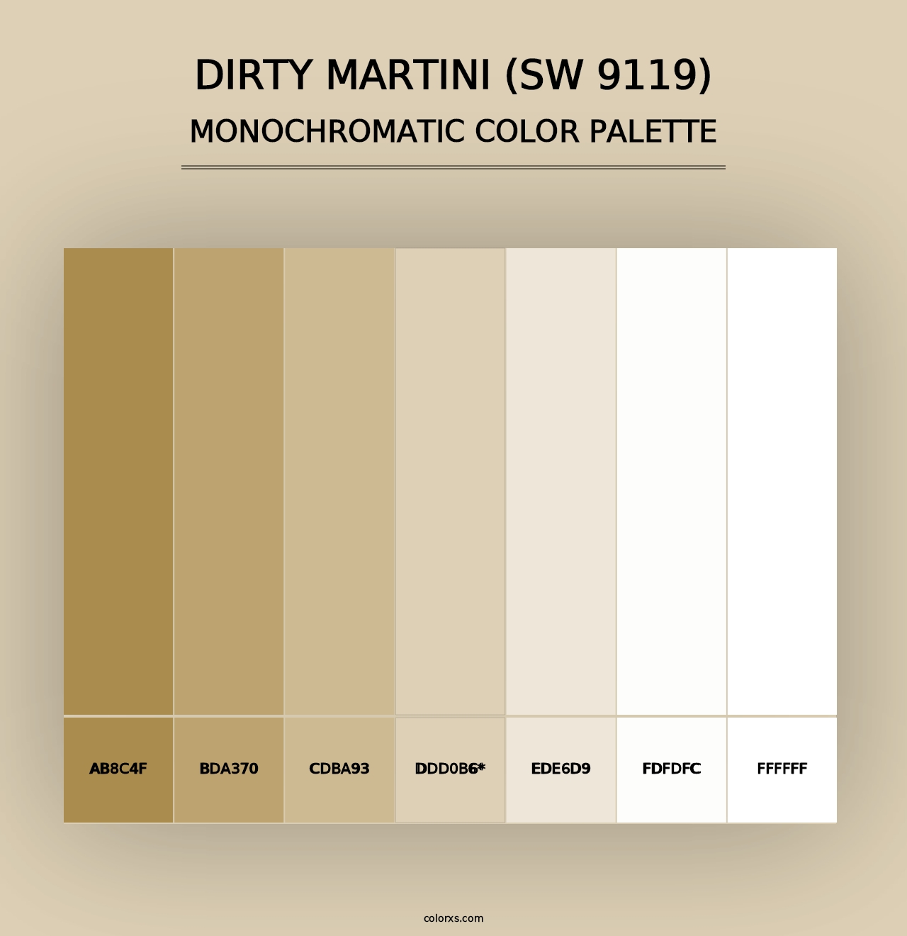 Dirty Martini (SW 9119) - Monochromatic Color Palette