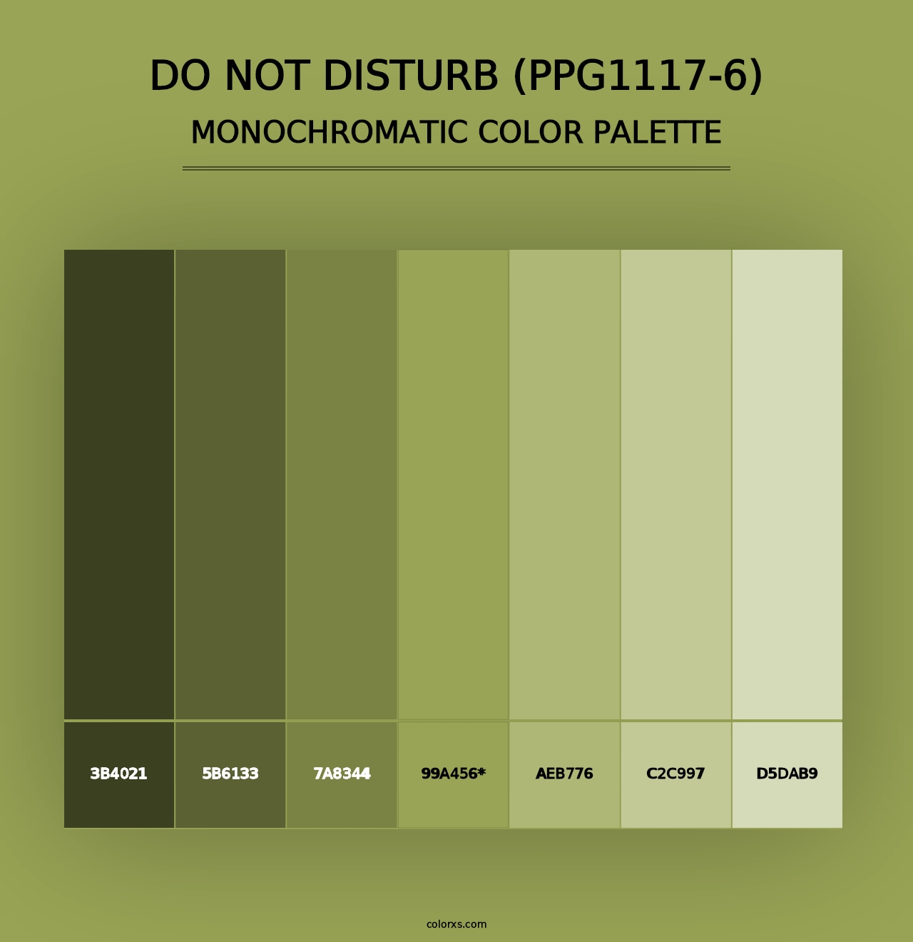 Do Not Disturb (PPG1117-6) - Monochromatic Color Palette