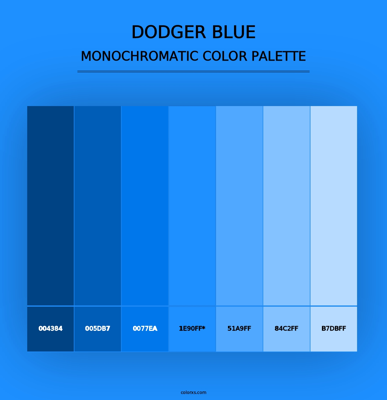 Dodger blue - Monochromatic Color Palette