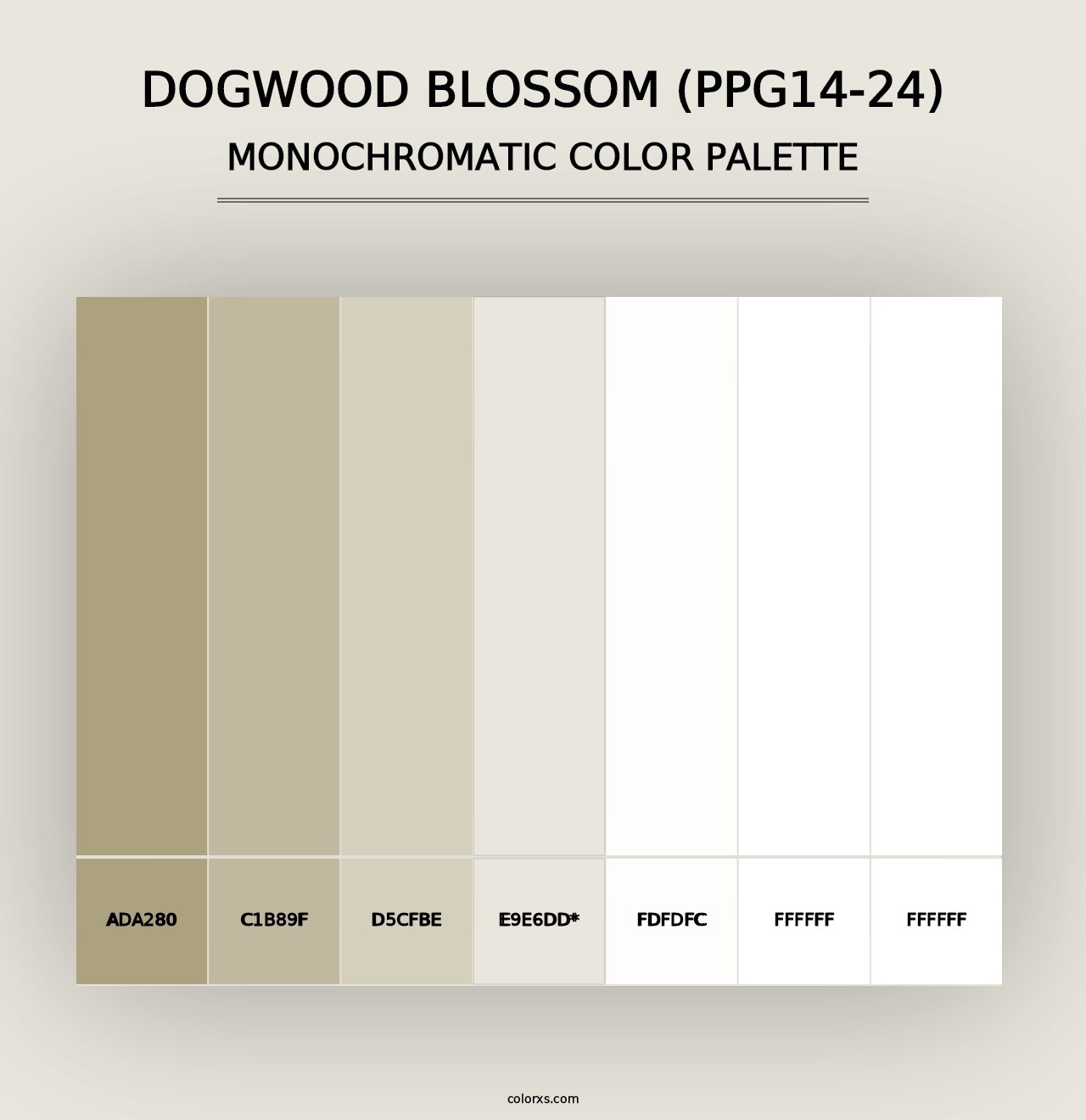 Dogwood Blossom (PPG14-24) - Monochromatic Color Palette