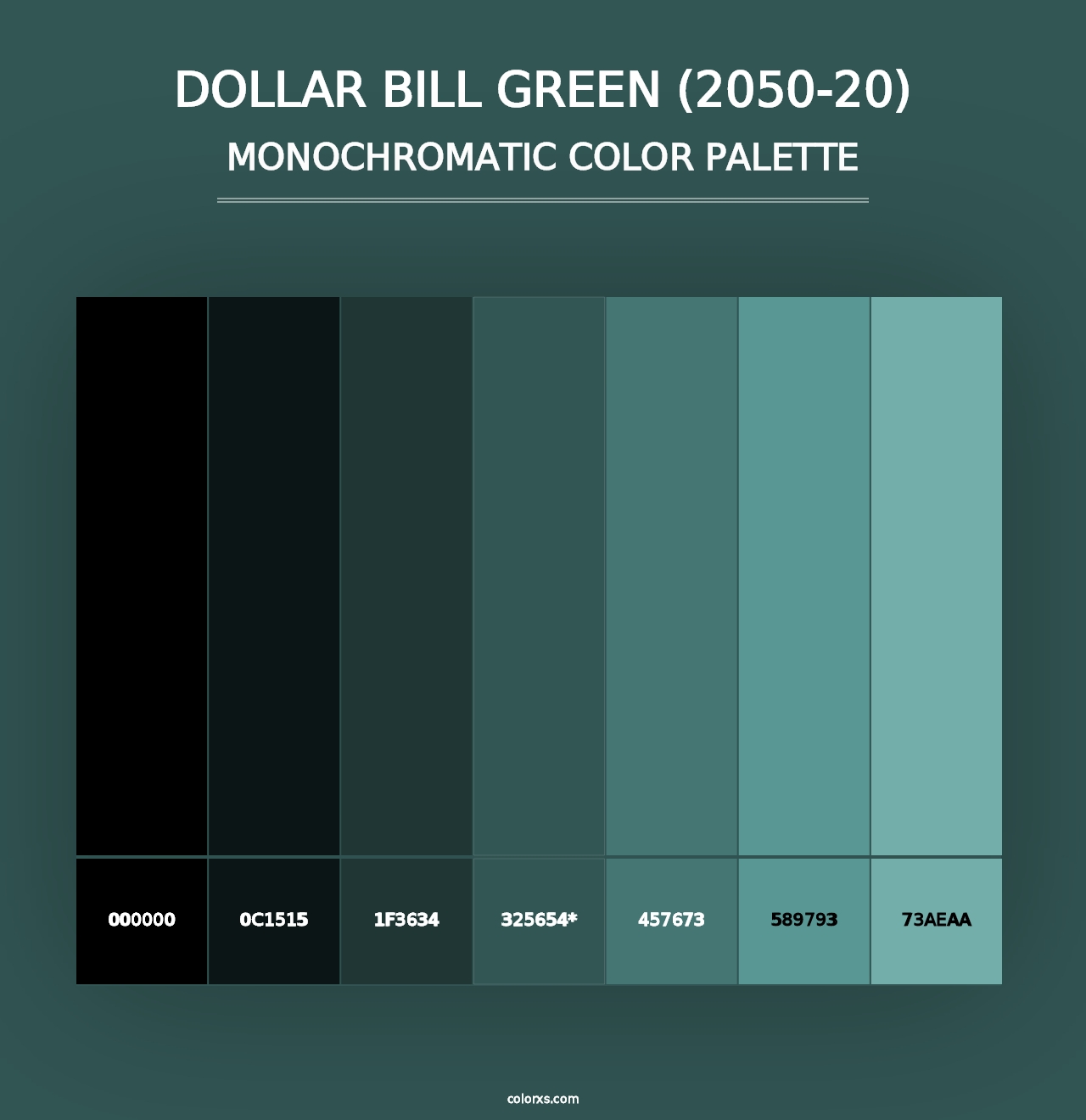 Dollar Bill Green (2050-20) - Monochromatic Color Palette