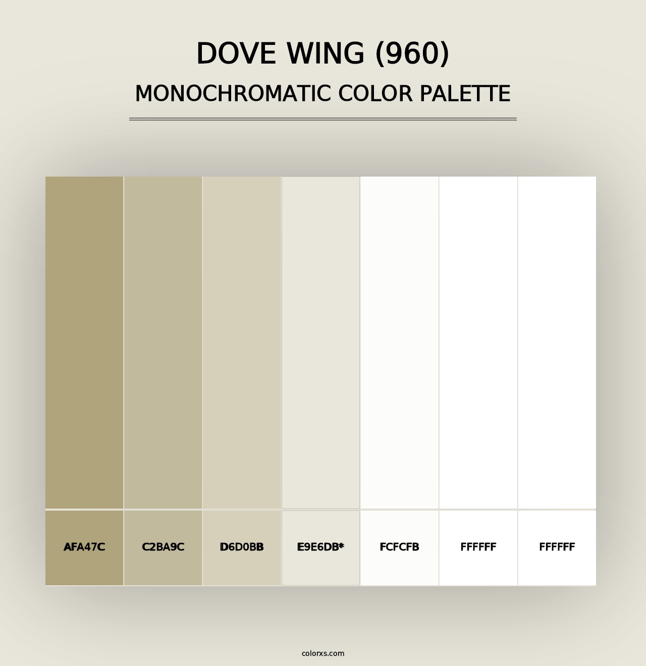 Dove Wing (960) - Monochromatic Color Palette