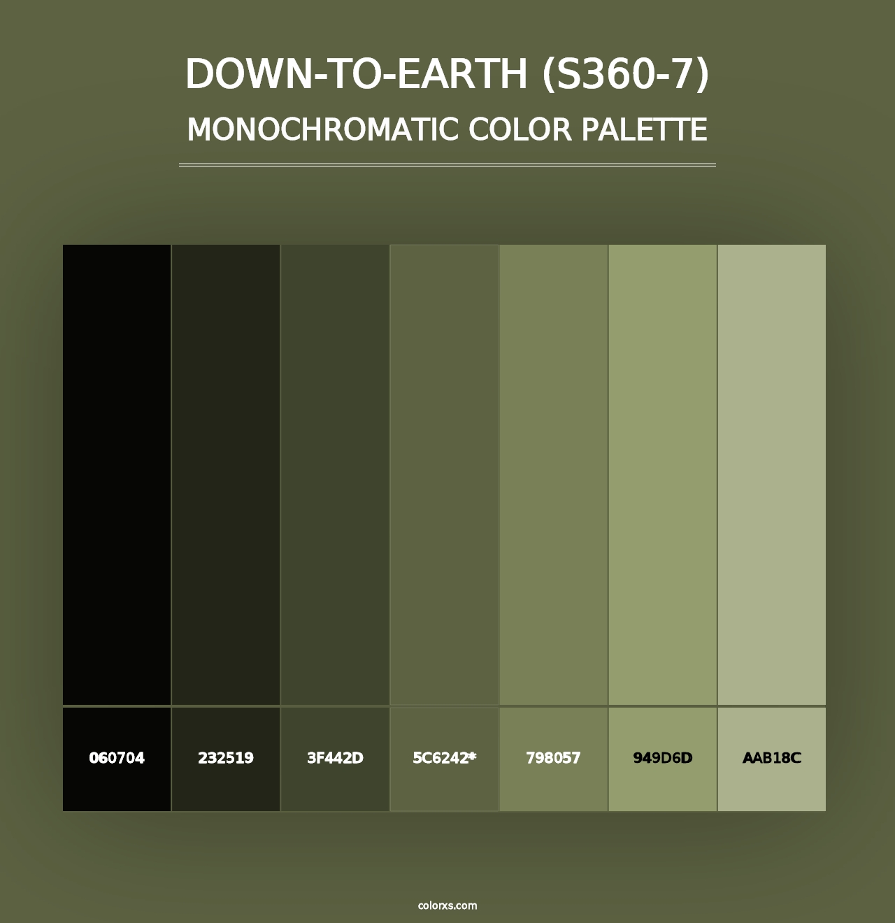 Down-To-Earth (S360-7) - Monochromatic Color Palette