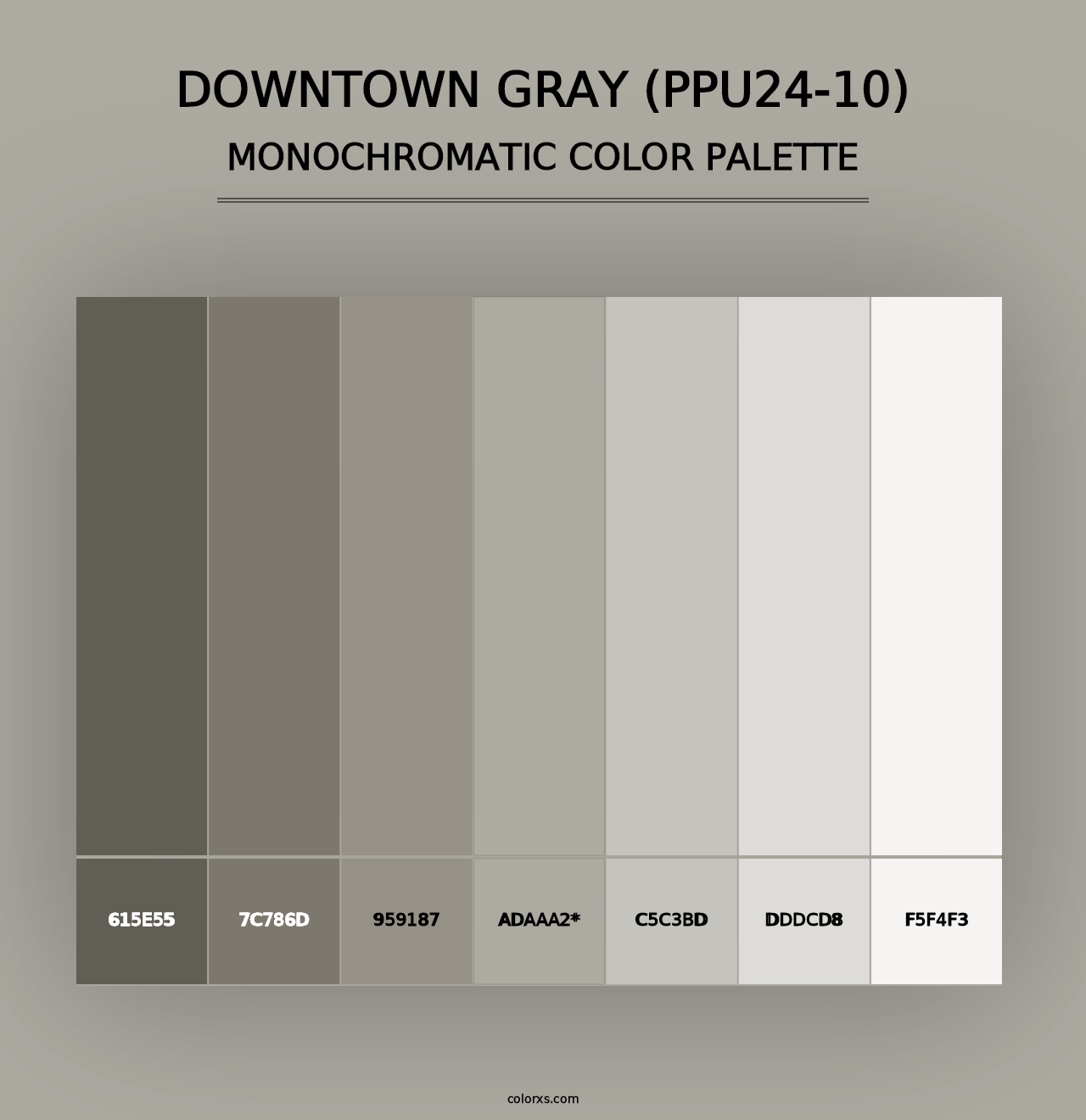 Downtown Gray (PPU24-10) - Monochromatic Color Palette