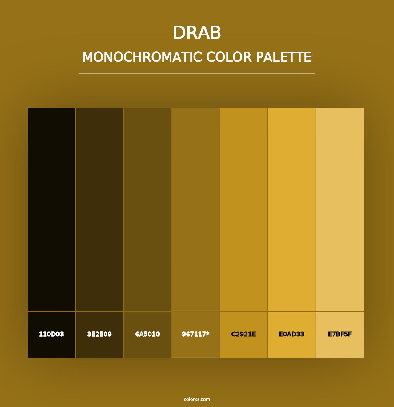 Drab - Monochromatic Color Palette