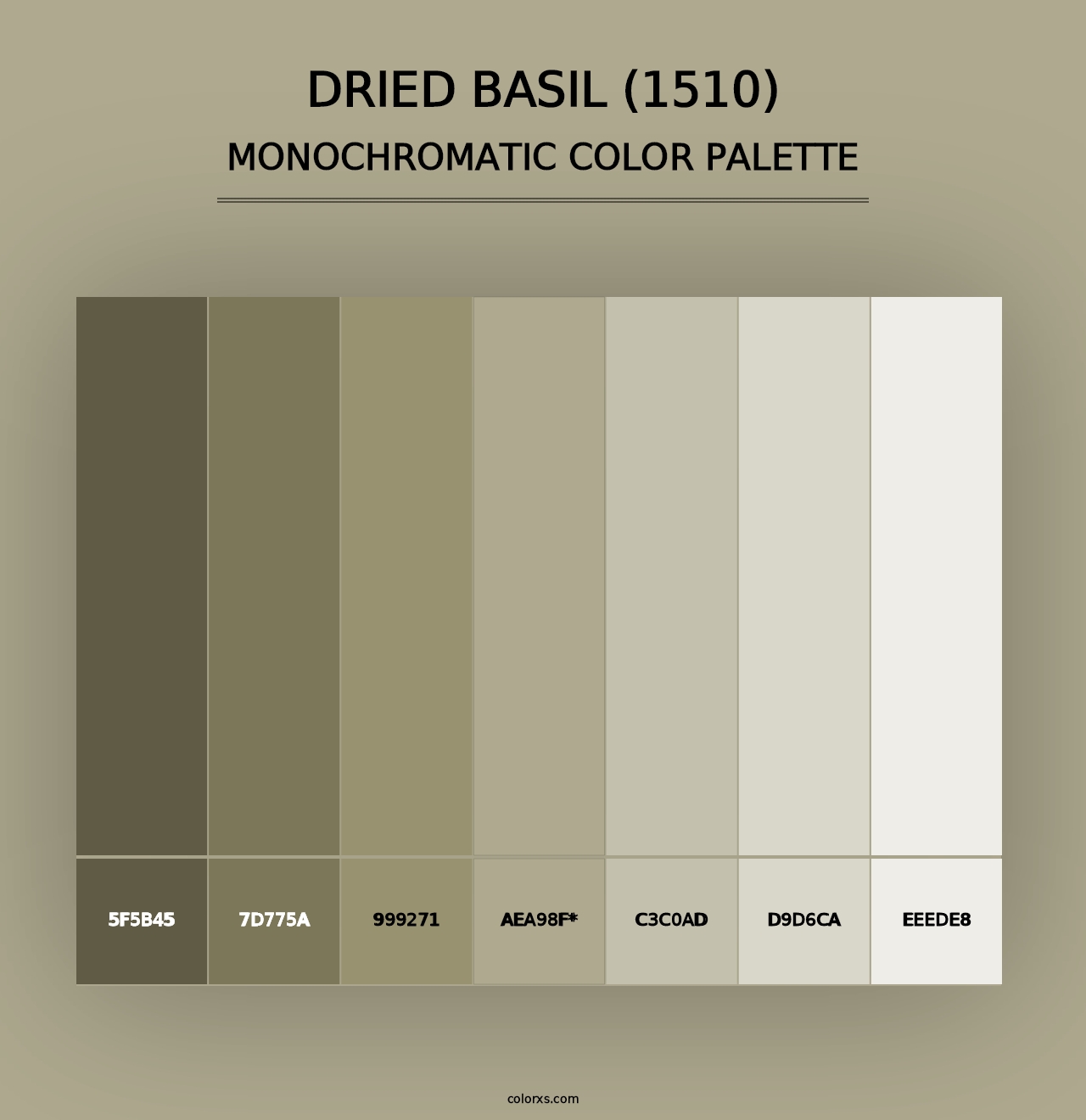 Dried Basil (1510) - Monochromatic Color Palette