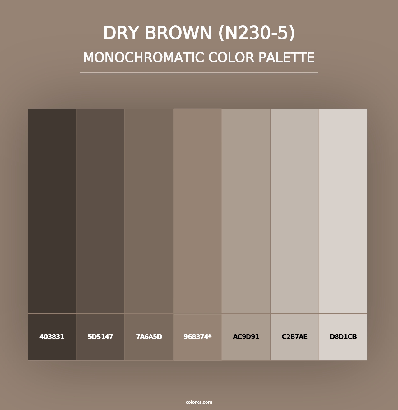 Dry Brown (N230-5) - Monochromatic Color Palette