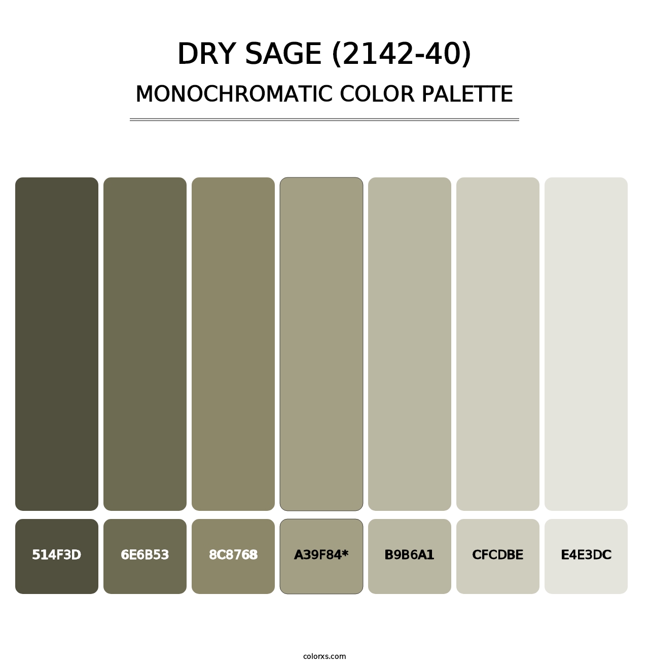 Dry Sage (2142-40) - Monochromatic Color Palette