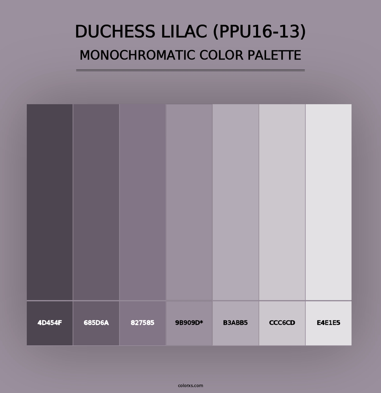 Duchess Lilac (PPU16-13) - Monochromatic Color Palette