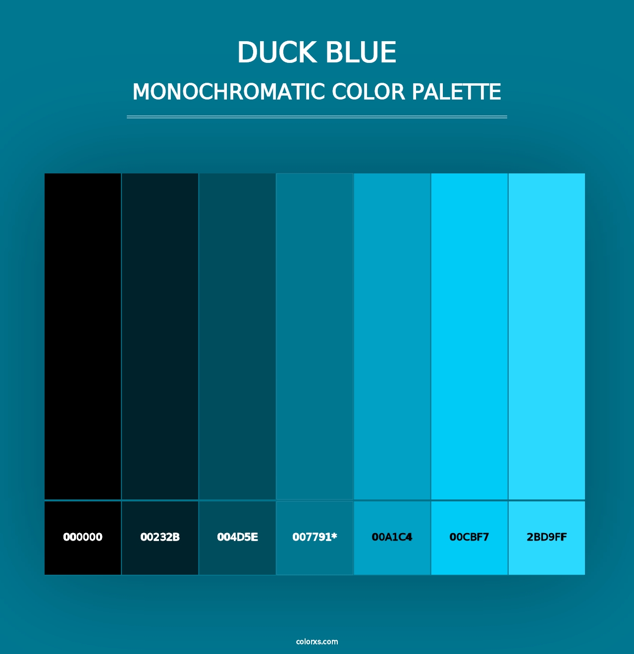 Duck Blue - Monochromatic Color Palette