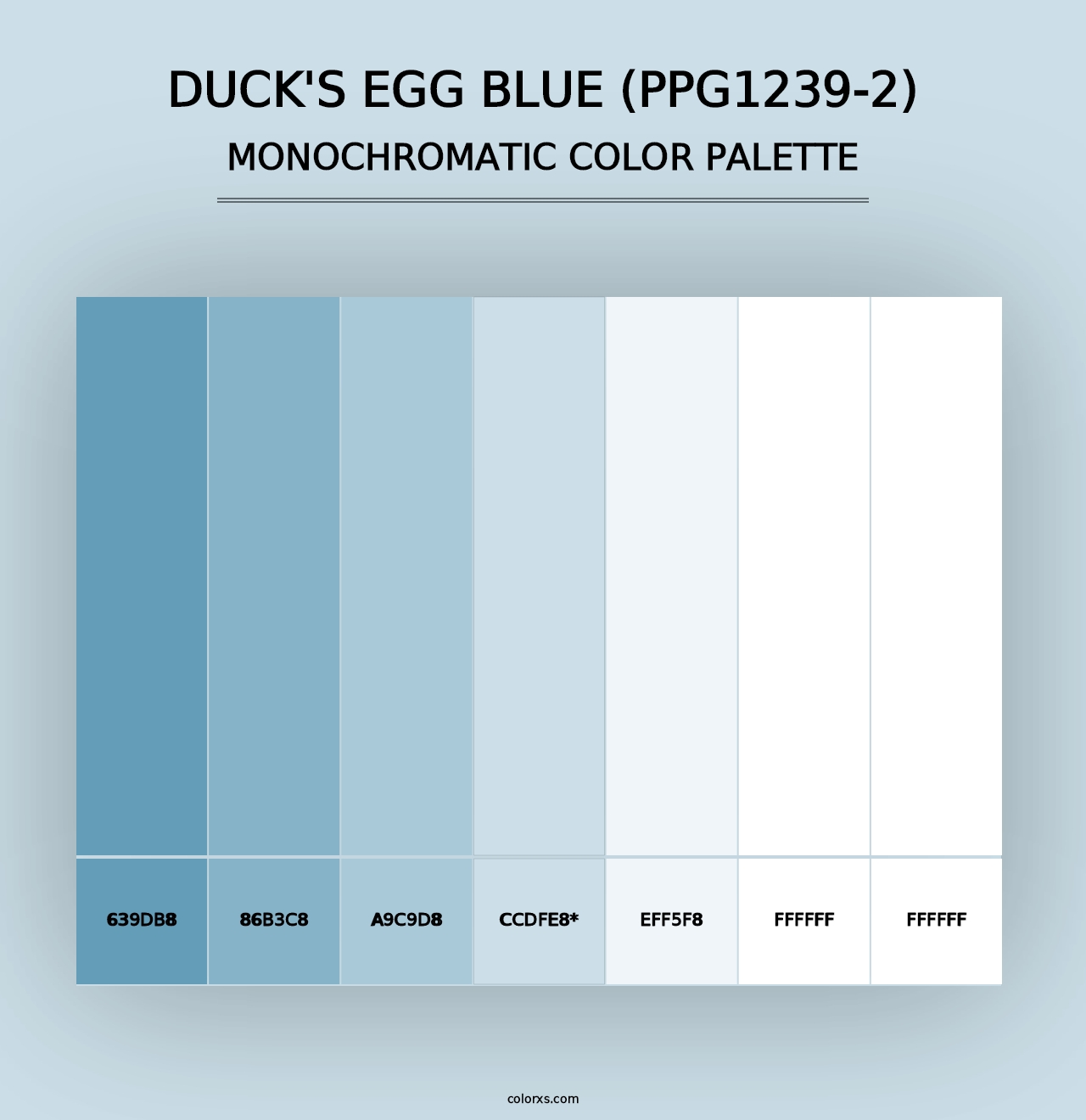 Duck's Egg Blue (PPG1239-2) - Monochromatic Color Palette