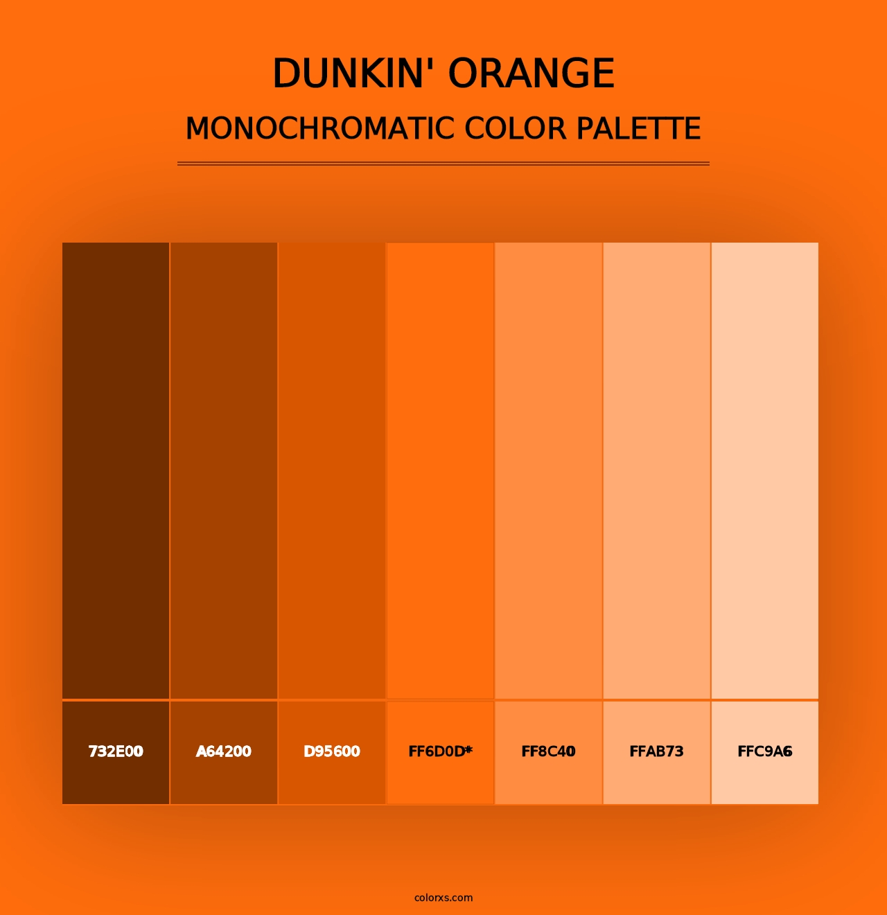 Dunkin' Orange - Monochromatic Color Palette