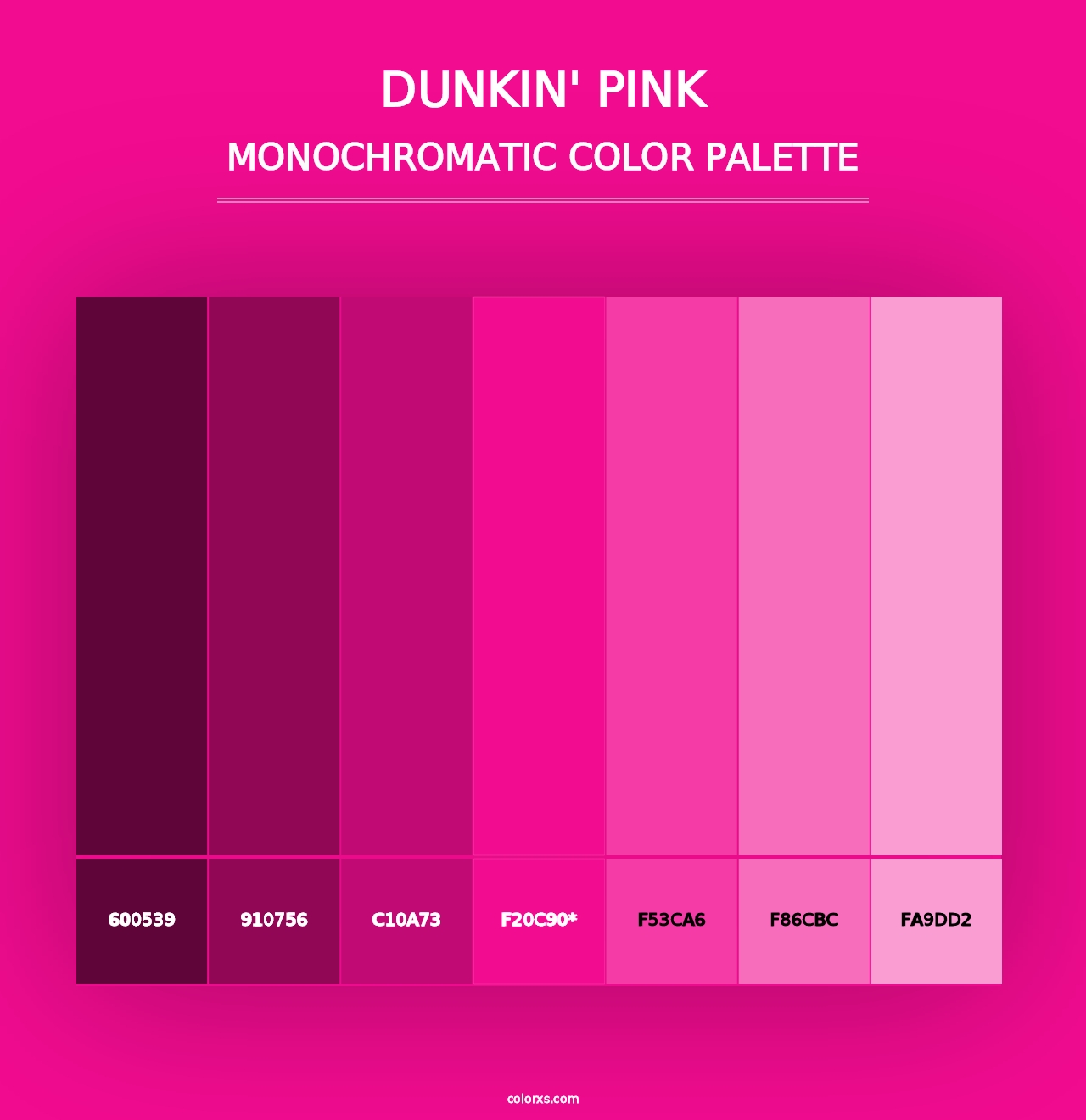 Dunkin' Pink - Monochromatic Color Palette