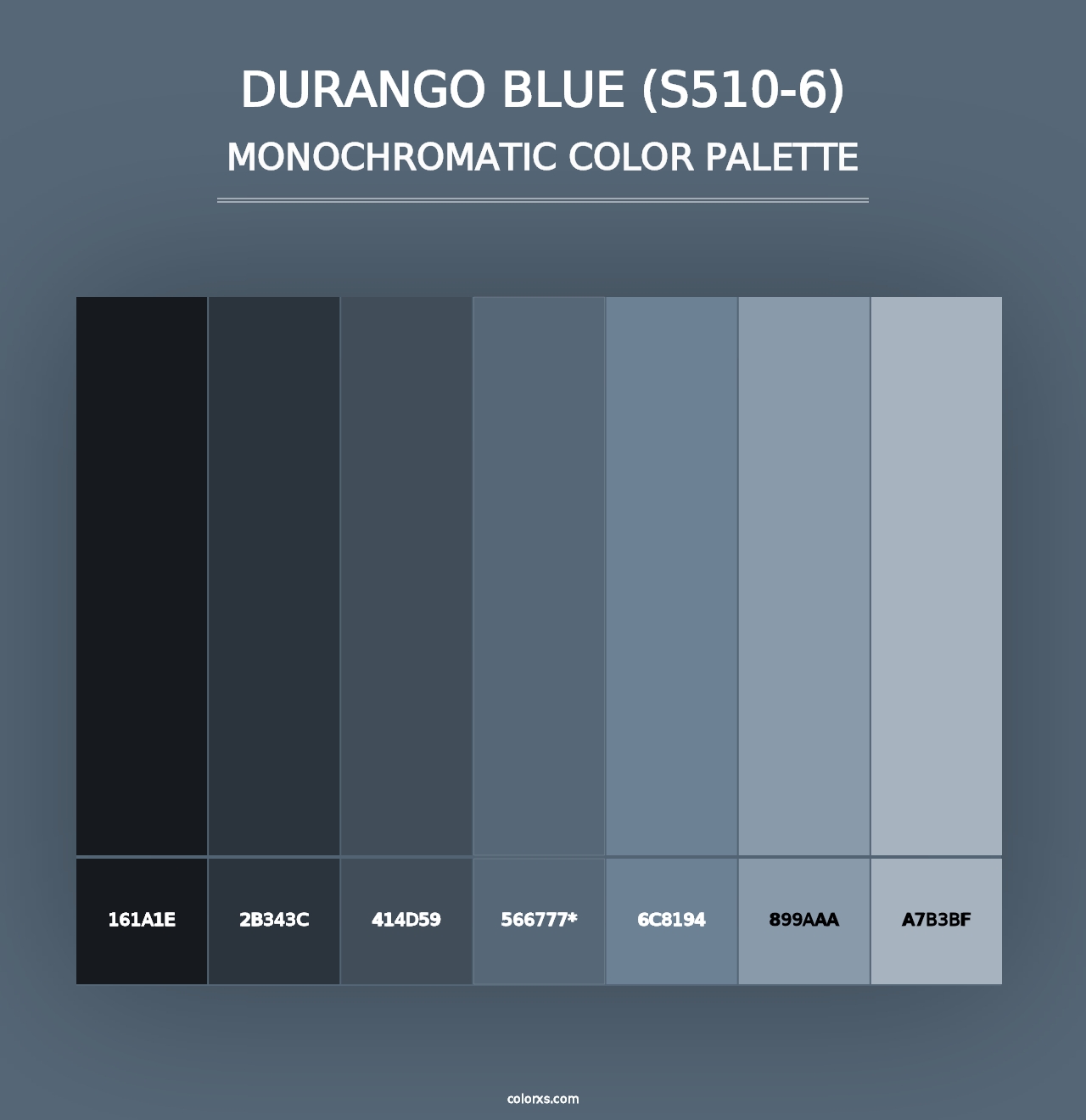 Durango Blue (S510-6) - Monochromatic Color Palette