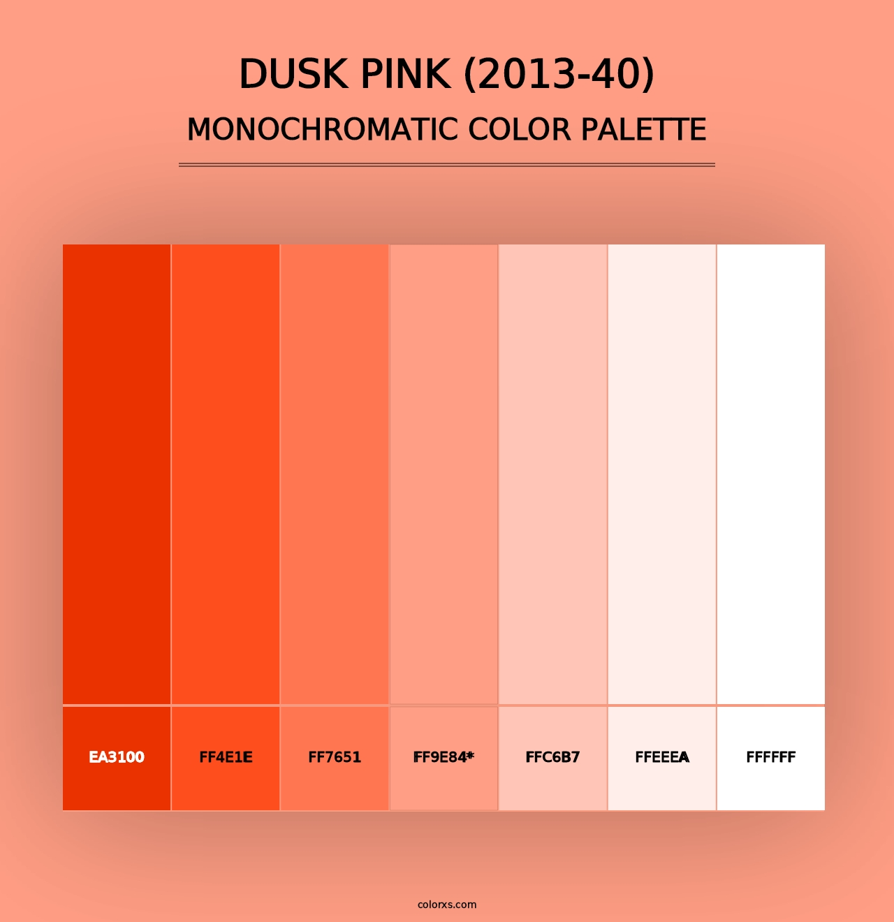 Dusk Pink (2013-40) - Monochromatic Color Palette