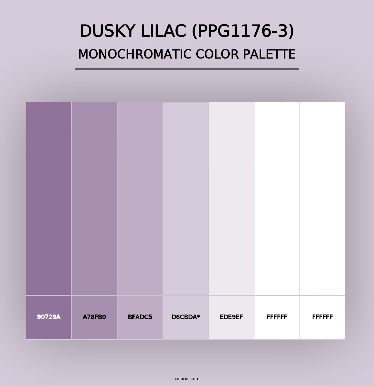 Dusky Lilac (PPG1176-3) - Monochromatic Color Palette