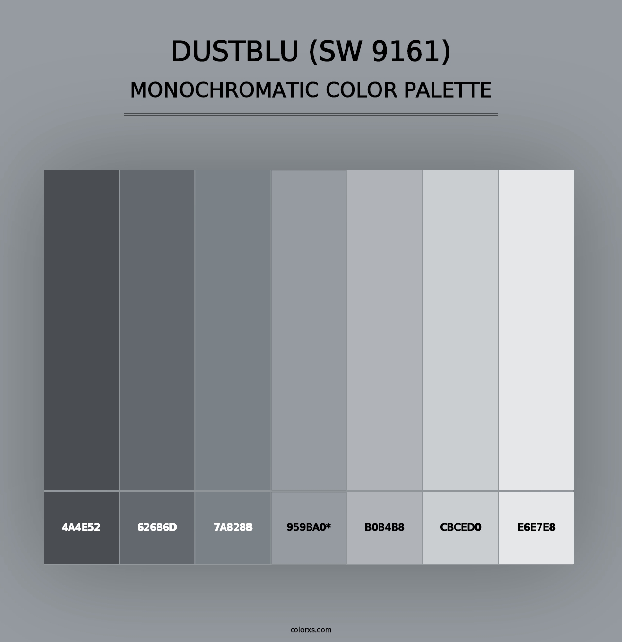 Dustblu (SW 9161) - Monochromatic Color Palette