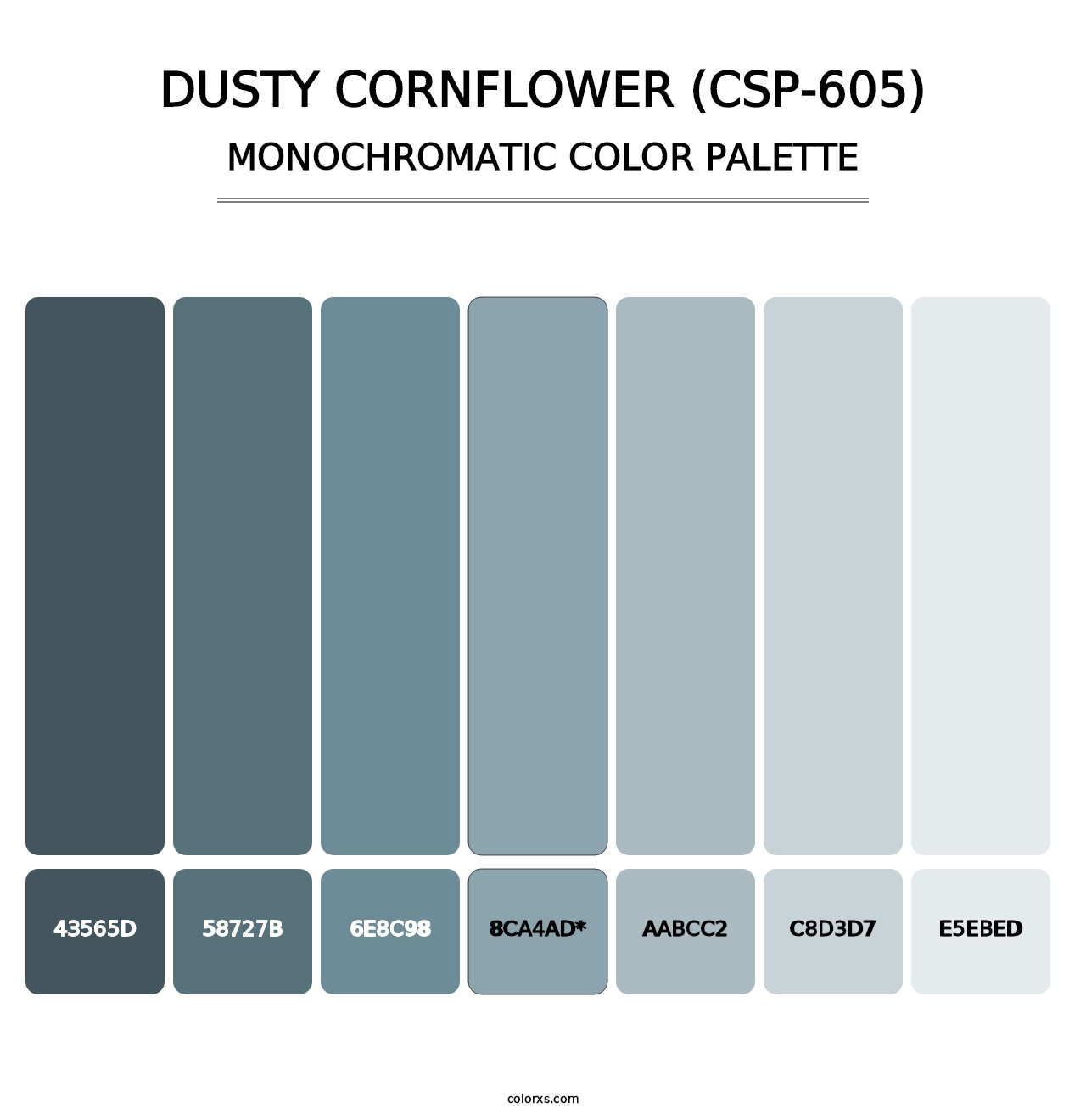 Dusty Cornflower (CSP-605) - Monochromatic Color Palette