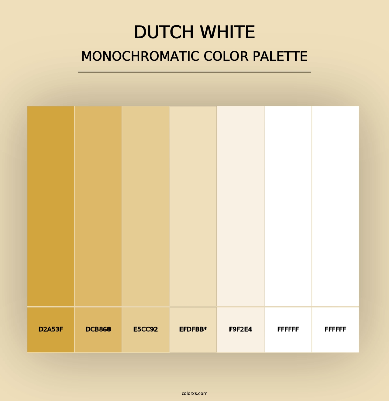 Dutch White - Monochromatic Color Palette