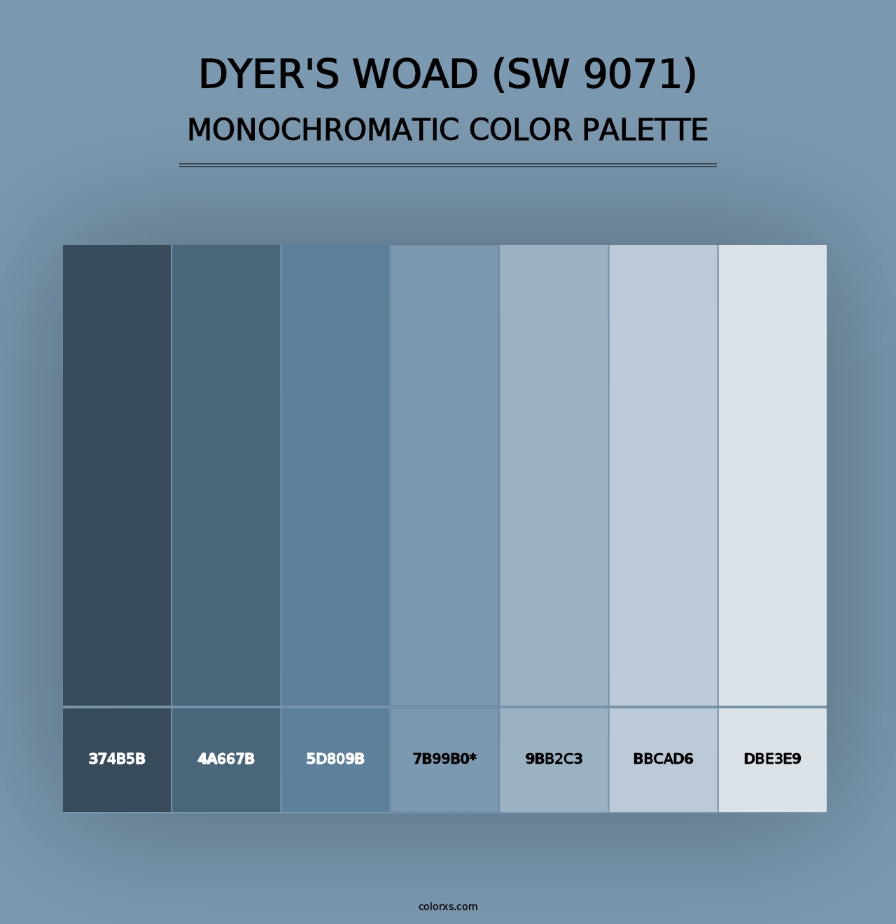 Dyer's Woad (SW 9071) - Monochromatic Color Palette