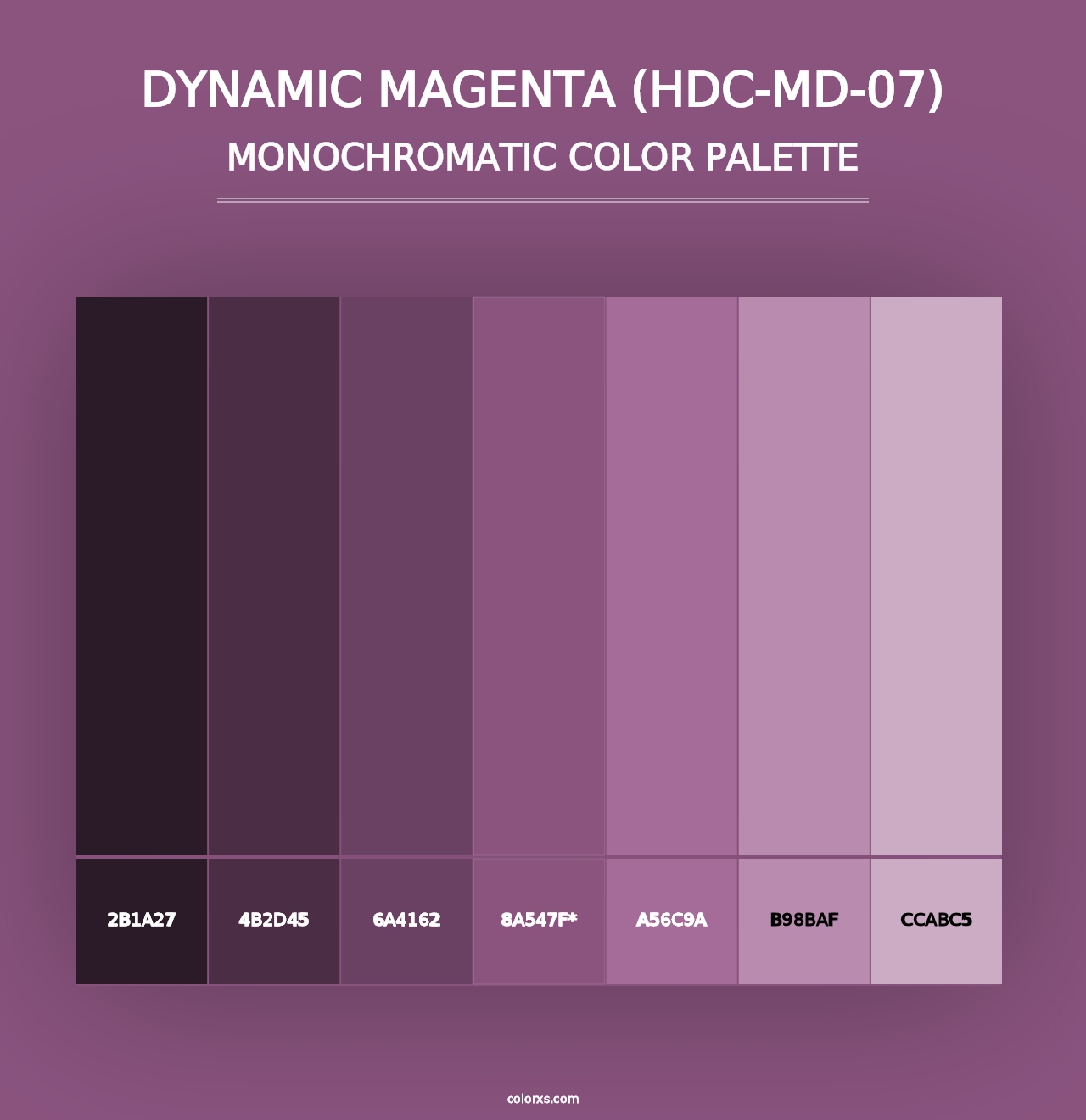 Dynamic Magenta (HDC-MD-07) - Monochromatic Color Palette