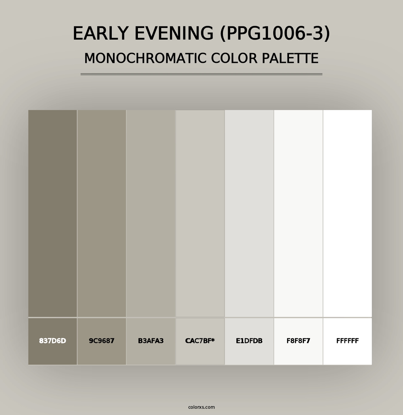 Early Evening (PPG1006-3) - Monochromatic Color Palette