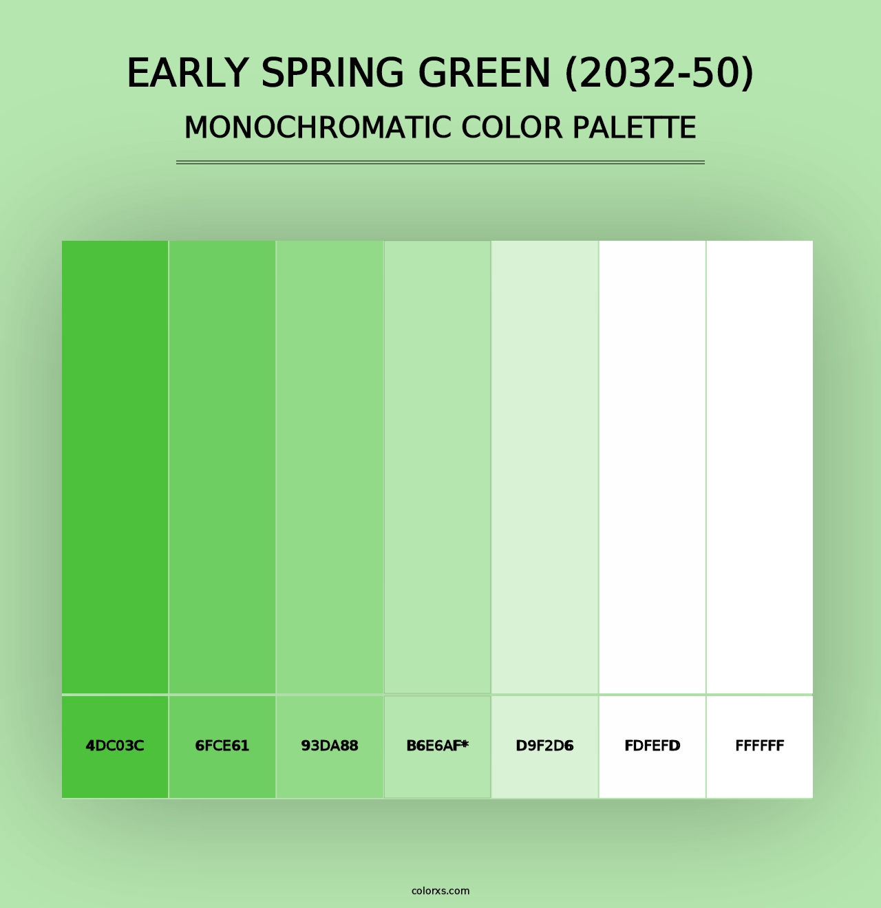 Early Spring Green (2032-50) - Monochromatic Color Palette