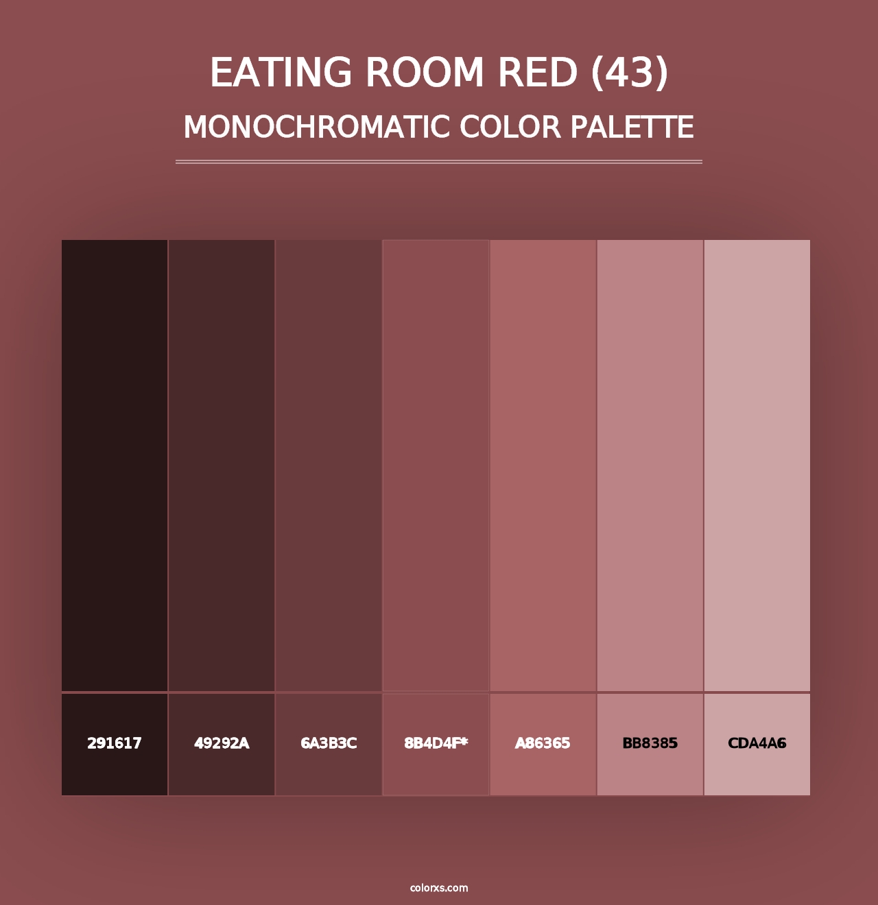 Eating Room Red (43) - Monochromatic Color Palette