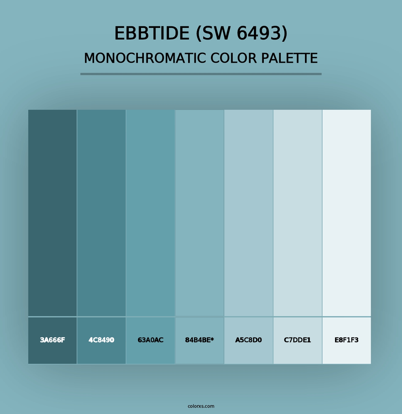 Ebbtide (SW 6493) - Monochromatic Color Palette